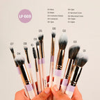 Kit de brochas Fluffy X10 LP674 - Brochas de maquillaje para rostro y ojos
