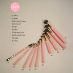 Kit de brochas Fluffy X10 LP670 - Brochas de maquillaje para rostro y ojos
