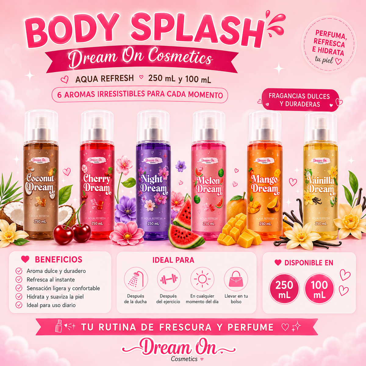 Splash Corporal Aqua Refresh Dream On Cosmetics 100mL - Coconut Dream DRM30