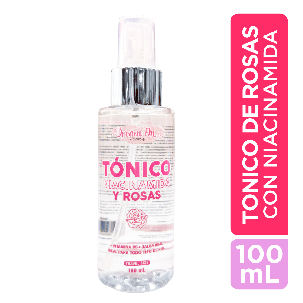 Tonico Facial Niacinamida y Rosas 100mL Dream On Cosmetics DRM06 - Travel Size